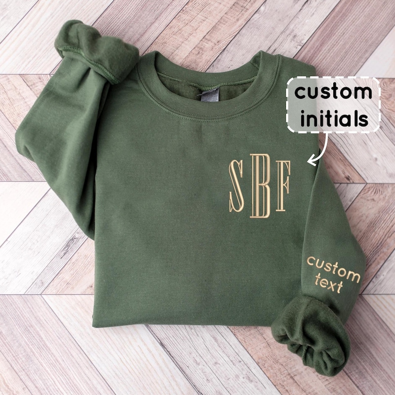 Red Stripe Trim Monogram Sweatshirt