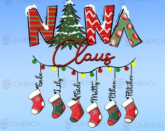 Christmas Nana Sublimation PNG Designs Downloads, Grandma PNG Digital Design for Nana, Christmas Mama Mimi Sublimation Design, Nana PNG