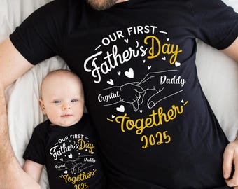 Personalized Father's Day Shirt, Our First Father's Day, Custom Father's Day Matching Shirt, Father's Day Gift, 1st Fathers Day, Dad Gifts