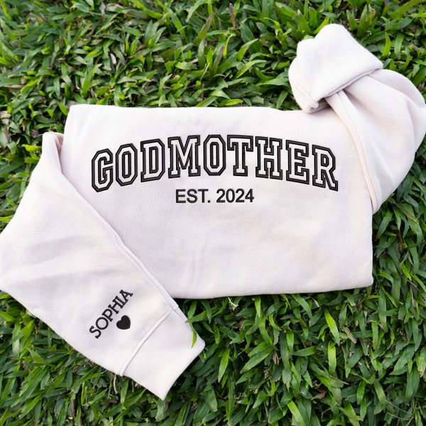 Custom Embroidered Godmother Sweatshirt, Godmother Gift Sweatshirt, Godmama, God Mama Gifts, Godmother Proposal Crewneck, Baby Shower Gifts