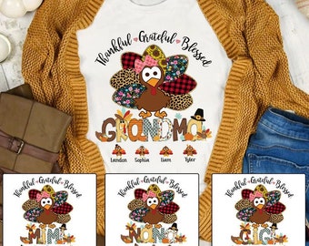 Thankful Grateful Blessed Nana Leopard Turkey Thanksgiving T-Shirt Thankful Grateful Blessed Nana Leopard Turkey Thanksgiving T-Shirt