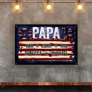 Personalized Metal Papa Sign Custom Name, Grandparents Gift, Personalized Fathers Day Sign, Fathers Day Gift, Gift for Pawpaw, Pops Sign
