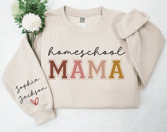 Homeschool Mama Sweatshirt, Custom Homeschool Mama Crewneck, Homeschooling Mama Shirt, Mother Day Gifts For Homeschooler Mom Sweat Shirt