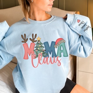 Simply Love Full Size MAMA CLAUS Round Neck Sweatshirt