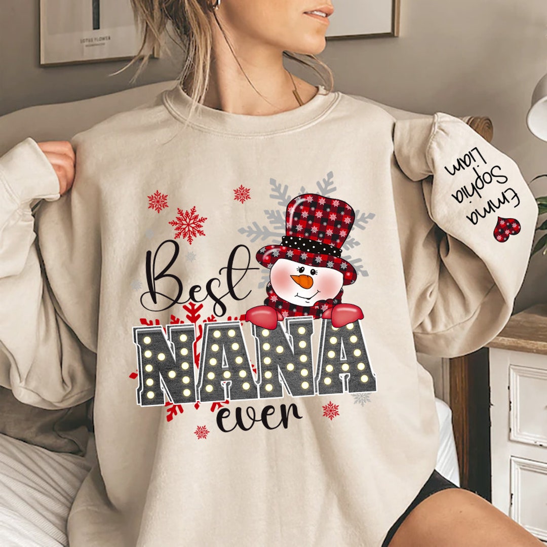 Personalized Nana Butterflies Sweater - Christmas Gift Idea For Grandma/ Mom - Up to 10 Kids main image 1