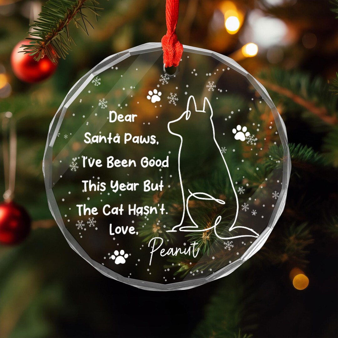 Personalized Dog Glass Ornament, Custom Dog Ornament for Christmas Tree ...