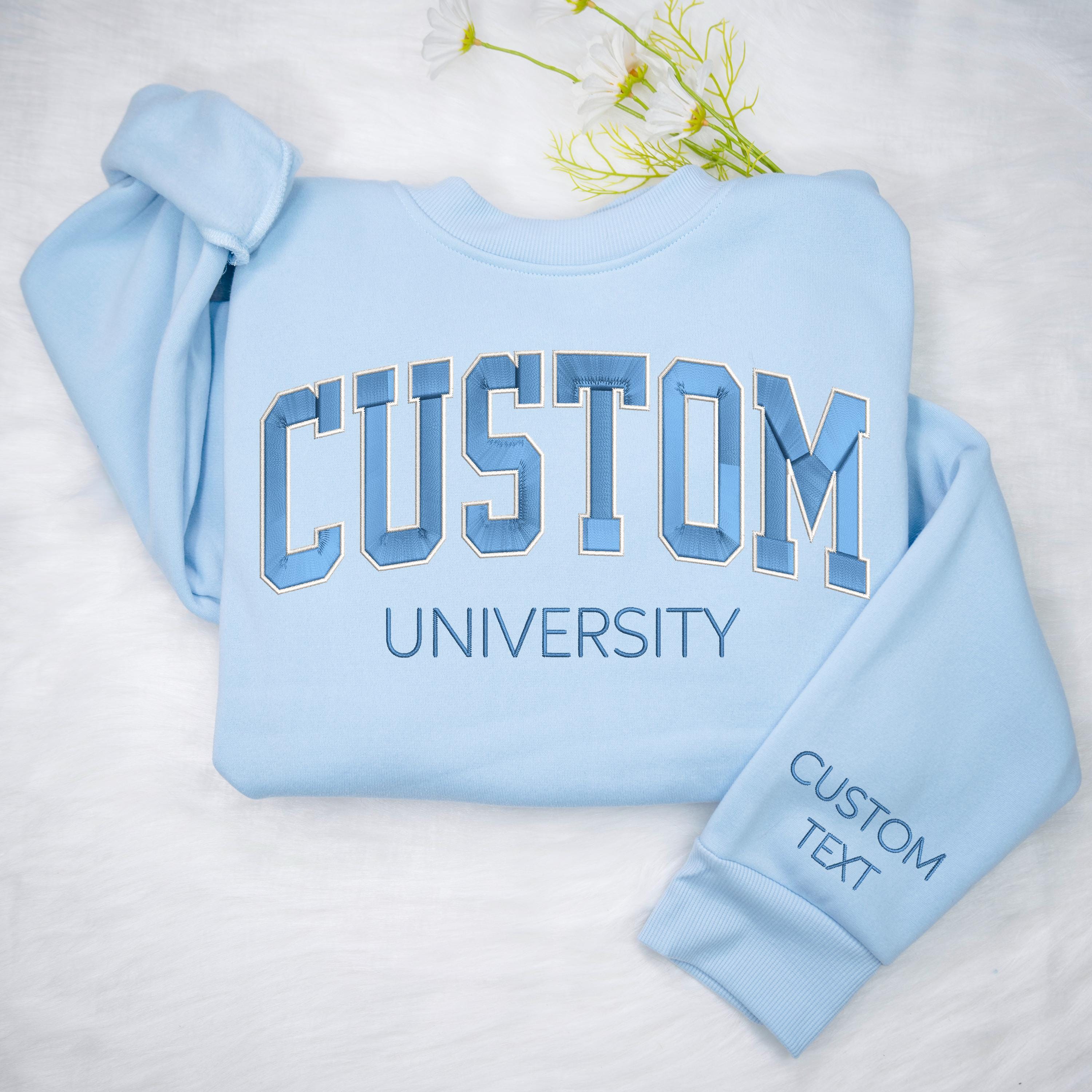 Personalized Embroidered Sweatshirt With Name, Custom