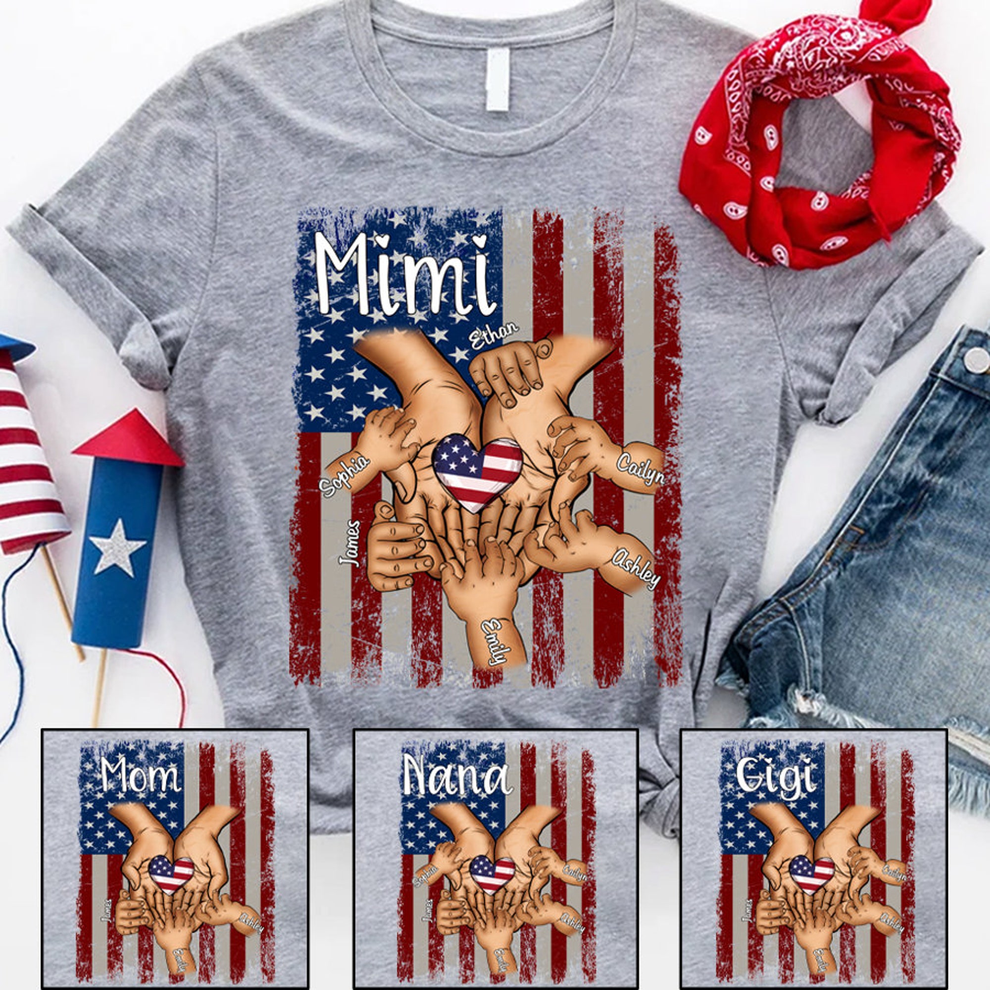 Discover Personalized Grandma Shirt, Custom Mimi With Grandchild Names