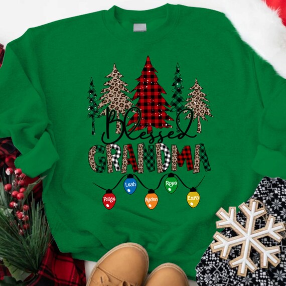 Leopard Print Christmas Trees Blessed Gigi Xmas Gifts T-Shirt Leopard Print Christmas Trees Blessed Gigi Xmas Gifts T-Shirt