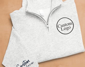 Custom Logo Embroidered Sweatshirt, Personalized Business Logo Embroidery Hoodie, Custom Team Logo Clothings, Customized Company Logo Outfit