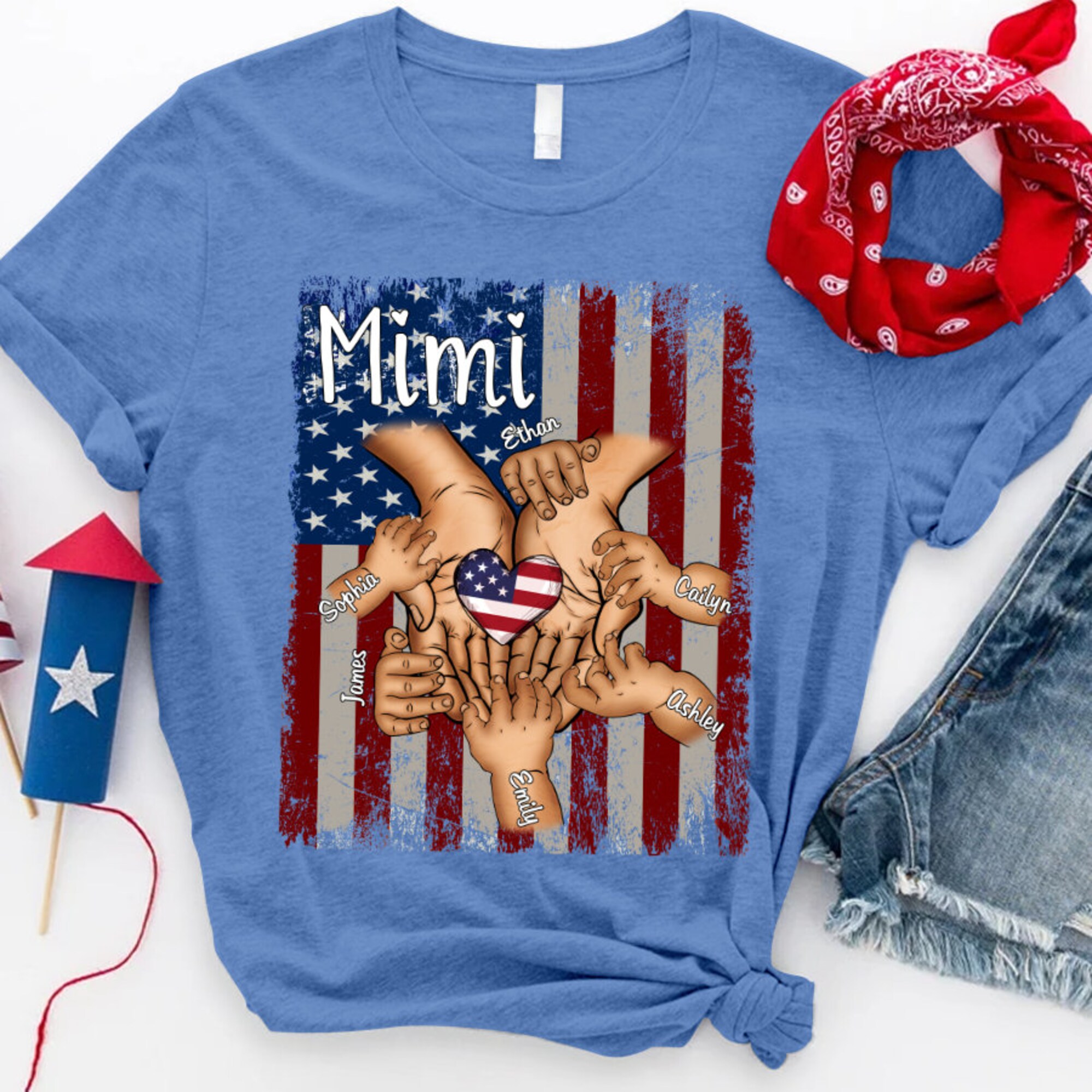 Personalized Grandma Shirt, Custom Mimi With Grandchild Names