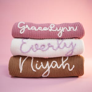 Custom Name Baby Sweater,Personalized Hand Embroidered Baby Sweater,Cute Baby Girls Sweater With Name,Baby Shower Gift,Christmas Gift Baby