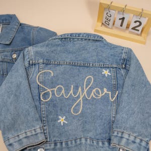 Custom Kids Jean Jacket, Denim Jacket Embroidered, Pesonalized Denim Jacket Embroidered Baby Name, Kid&#39;s Jean Jacket, Gift For Baby Girl Boy