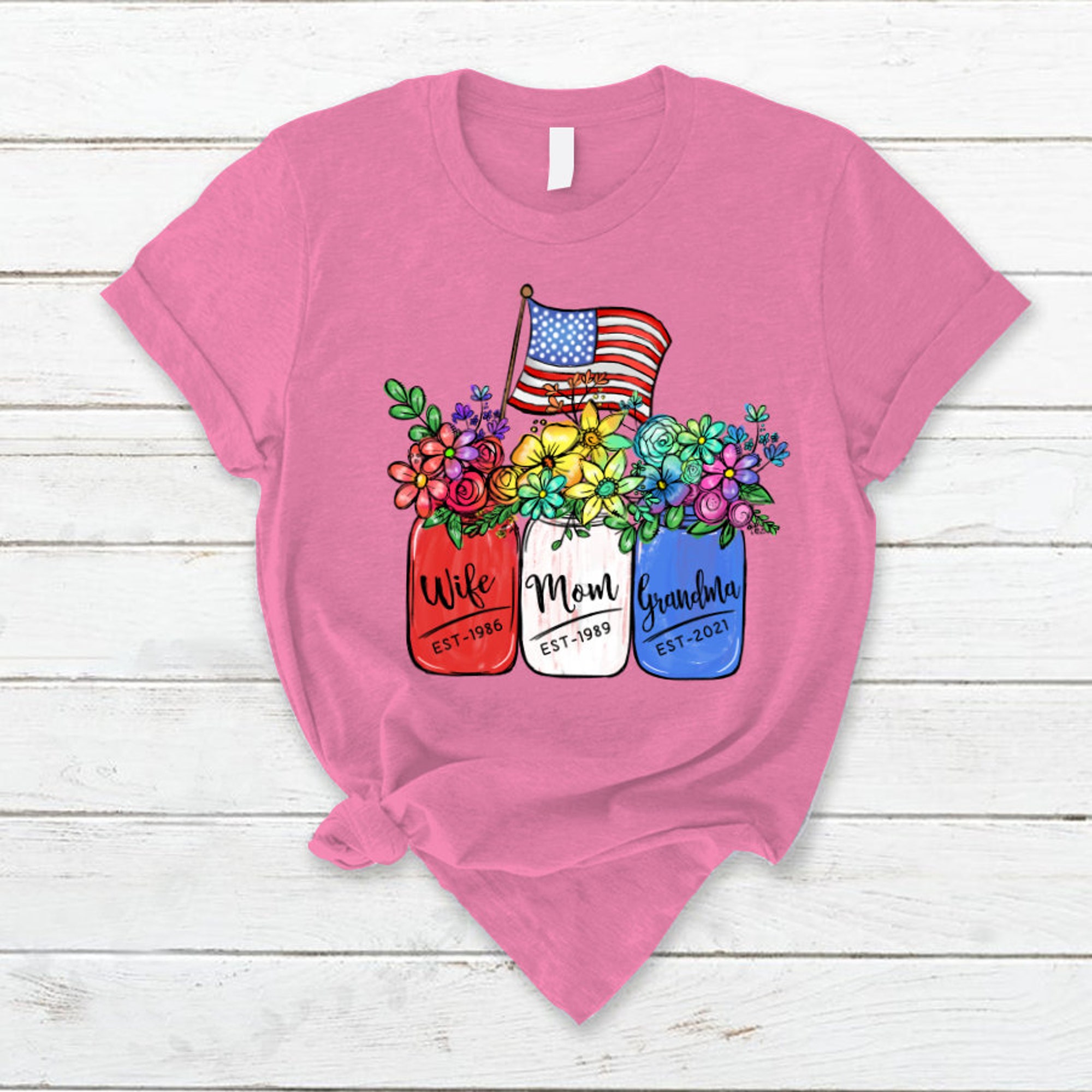 Personalized Grandma 4th Of July Shirt America Flag