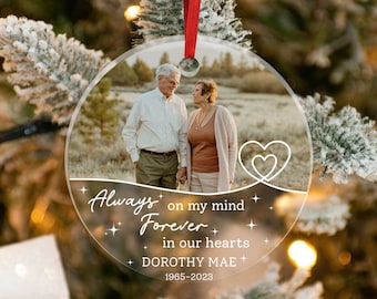 Personalized Memorial Heart Ornament, Memorial Ornament, Glass Ornament