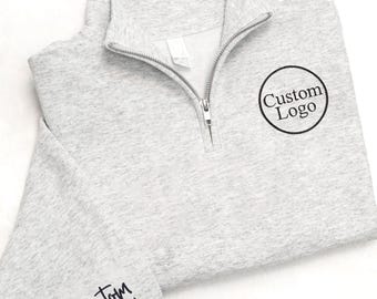 Custom Logo Embroidered Sweatshirt, Personalized Business Logo Embroidery Hoodie, Customized Company Logo Outfit, Custom Team Logo Clothings