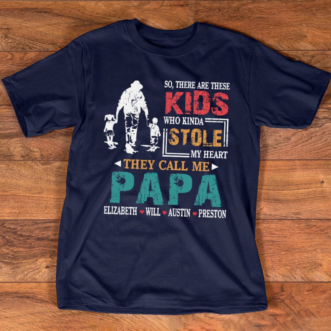 Personalized Grandpa Shirt, Great Grandpa Shirt, Papa Gift for Dad, Papa Shirt They Call Me Papa ...