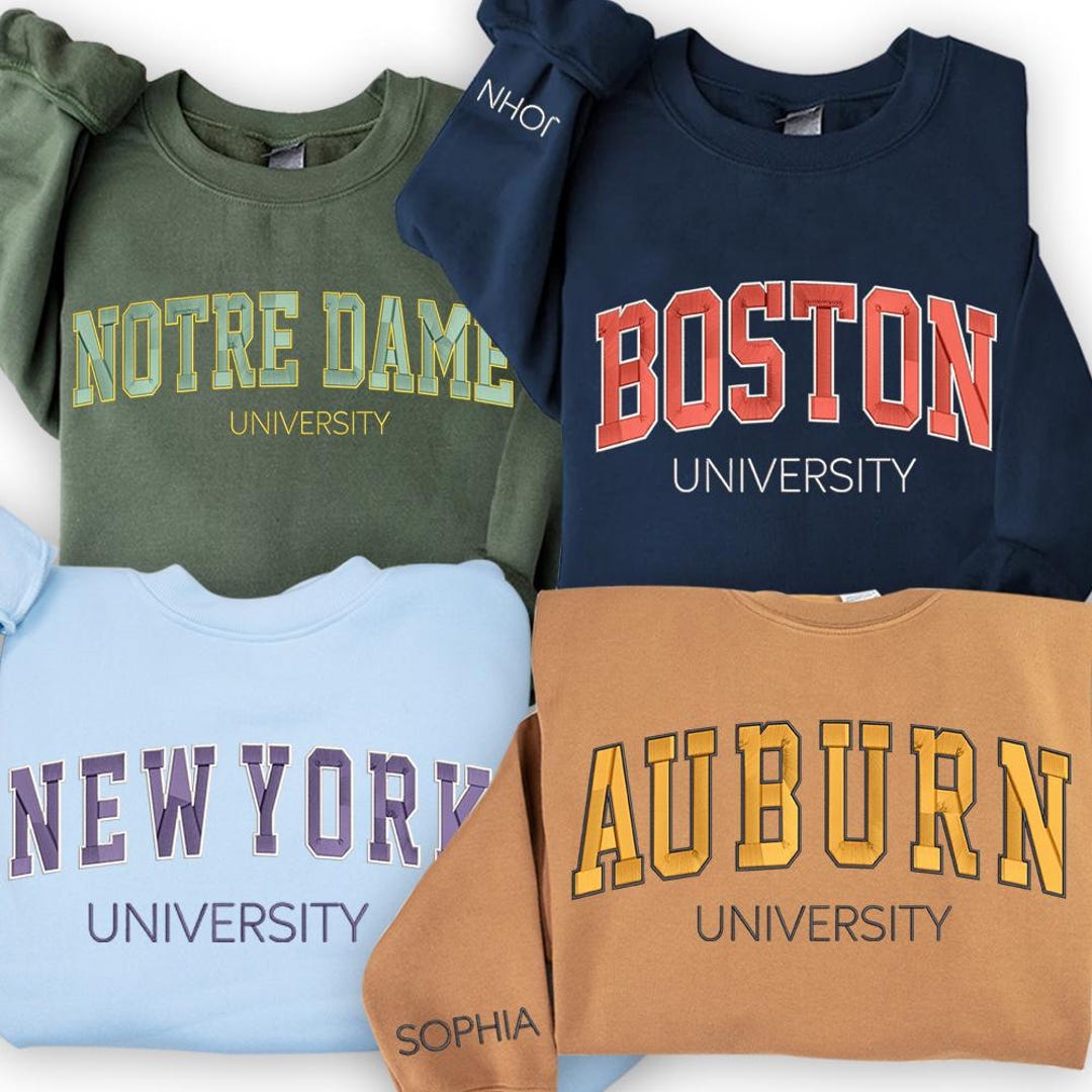 Personalized Embroidered Sweatshirt With Name, Custom