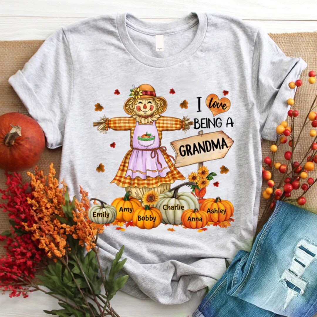 Personalized Scarecrow Grandma Shirt Custom Nana Mimi Tee Etsy