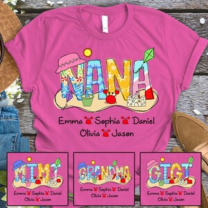 Custom Nana Shirt, Personalized Grandma Shirt for Summer, Summer Ice Cream Design Custom Grandkid names, Custom Nana Summer Shirt
