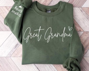 Custom Great Grandma Sweatshirt, Personalized Great Grandma Sweatshirt, Great Grandma Gifts, Gift For Great Grandma Mother's Day Christmas