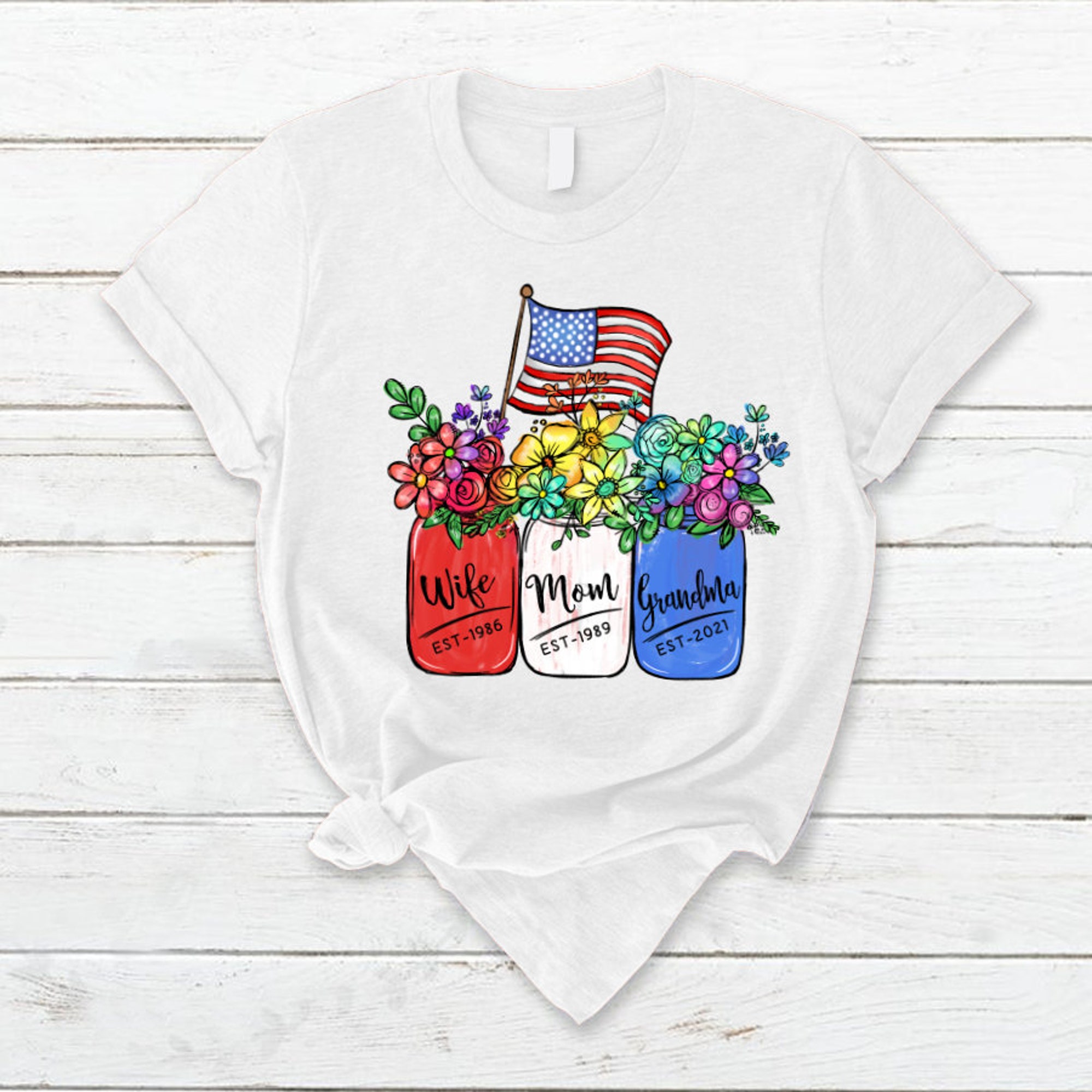 Personalized Grandma 4th Of July Shirt America Flag