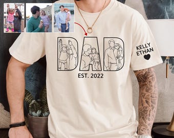 Custom Dad Shirt Portrait From Photo,Fathers Day Shirt,Custom Photo Shirt For Dad, Father's Day Gift 2025,Dad Gifts From Wife, Son, Daughter