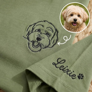 Personalized Embroidered Dog Dad Shirt, Custom Photo and Name Pet Shirt, Pet Lover Tee, Dog Lover Gift, Dog Dad Father's Day Gifts
