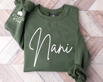 Nani Sweatshirt, Nani Kids on Sleeve, Personalized NaniSweatshirt, Gift for Nani, Nani Gifts Sweater, New Nani Sweatshirt, Gifts For Nani