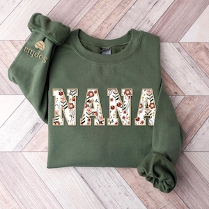 Personalized Nana Embroidered Appliqué Sweatshirt, Gift for Nana , Nana Custom Gifts, Christmas Gifts for Nana , Nana with Kids Sweatshirt