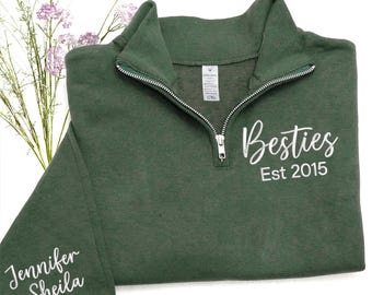 Personalized Besties Sweatshirt, Best Friends Crewneck, Girls Weekend Trip Matching Sweaters, Best Friend Birthday Gift, Best Friends Shirt