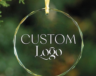 Custom Design Ornament, Company Logo Glass Ornament, Christmas Gift, Christmas Gift,Christmas Ornament, Personalized Ornament, Logo ornament