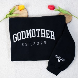 Custom Embroidered Godmother Sweatshirt, Godmother Gift Sweatshirt, Godmama,God Mama Gifts, Godmother Proposal Crewneck, Baby Shower Gift