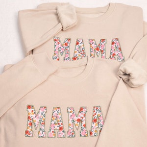 Custom Embroidered Mama Crewneck Sweatshirt - View #7