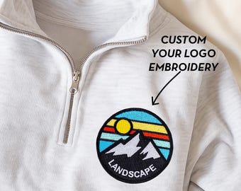 Custom Logo Embroidered Sweatshirt, Personalized Business Logo Embroidery Hoodie, Custom Team Logo Clothings, Customized Company Logo Outfit
