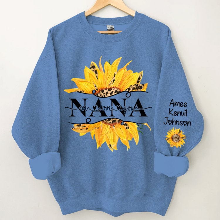 Custom Nana Sunflower Sweatshirt, Love Grandma Life Sweatshirt