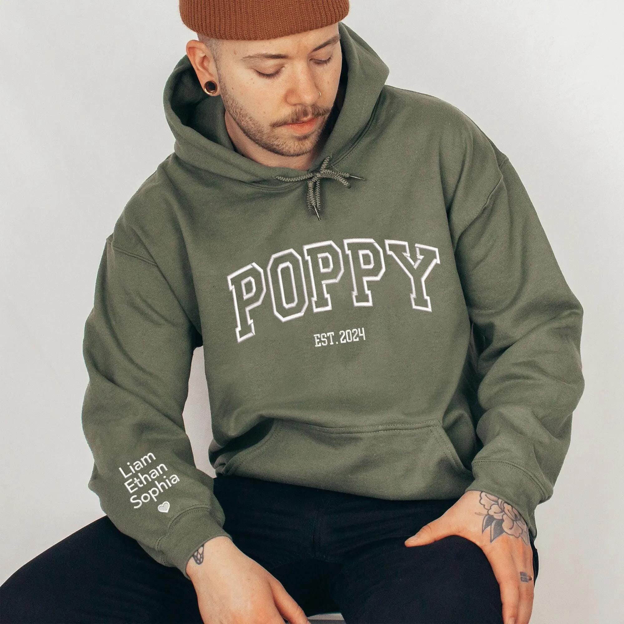 Poppy Embroidered Sweatshirt - Etsy Poppy Embroidered Sweatshirt - Etsy