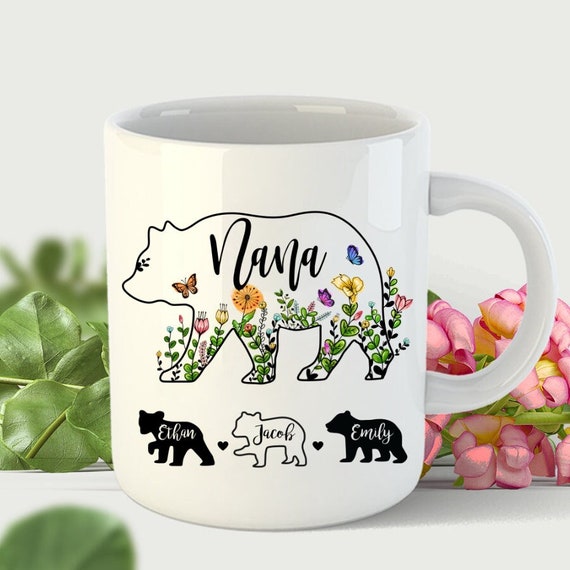 Personalized Grandma Mug with Multiple Stylist, Nana Mimi 11oz 15oz Mug Drinkware, Mug for Mom Grandma with Custom Grandkids, Grandma To Be