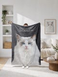 Personalized Cat Photo Blanket, Custom Pet Memorial Blanket, Pet Memorial Gift, Dog Memorial Gift Keepsake Fleece Throw, Cat Picture Blanket