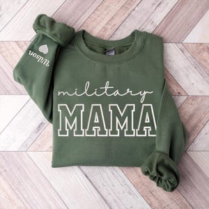 Custom Embroidered Military Mama Sweatshirt, Military Mom Shirt, Personalized Military Shirt, Proud Military Shirt, Military Family Gift