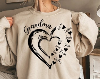 Personalized grandma top sweatshirts embroidered