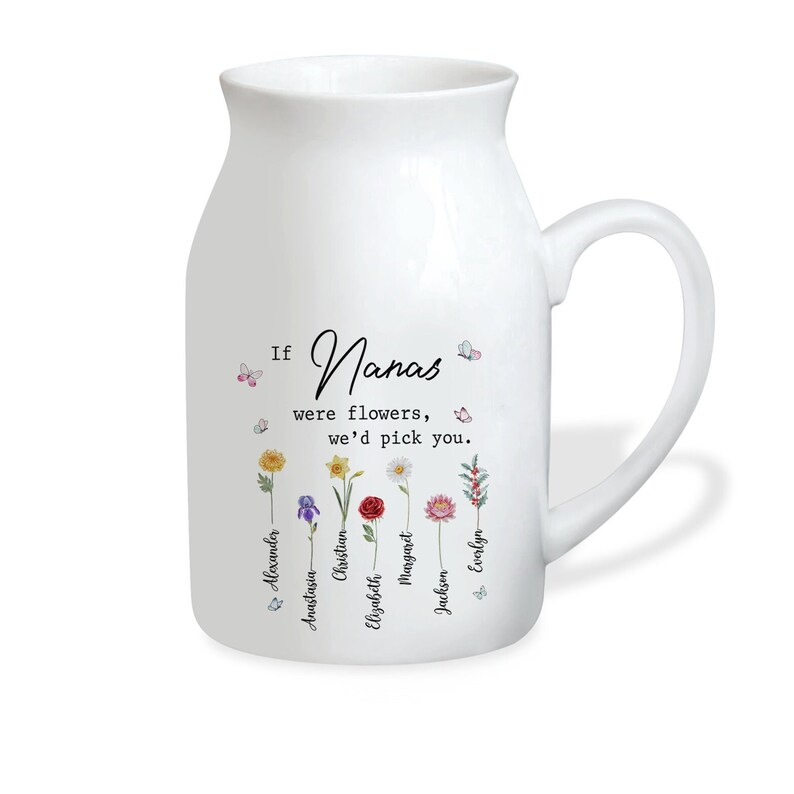 If Nanas were flowers Vase, Nana With Kids Names, Birth Month Flower Grandma Vase, Mimi Vase, Mother's Day Gift, Gift for Mom MIL, Gigi Gift image 4