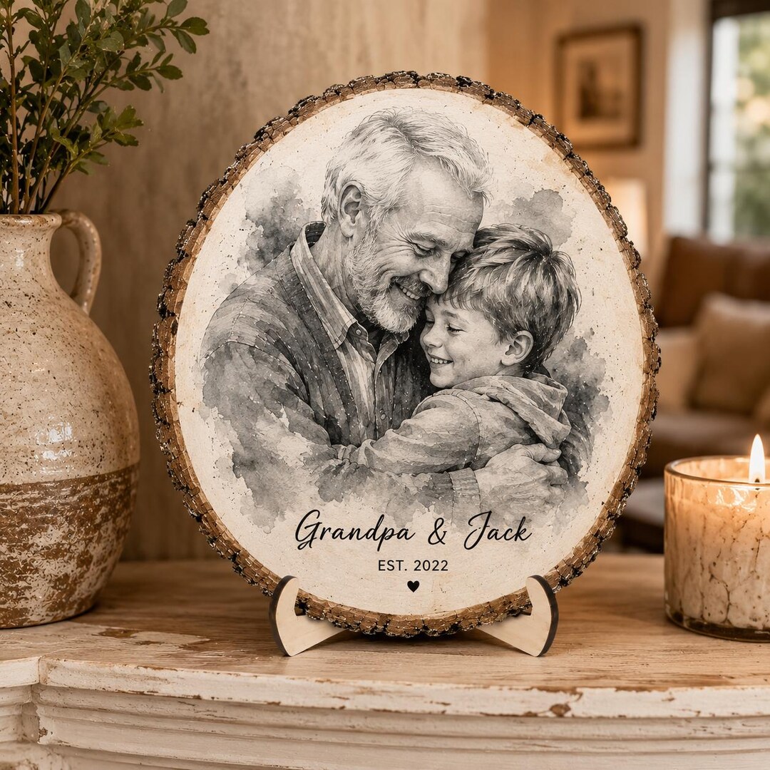 Custom Photo Wood Plaque for Dad, Personalized Dad Picture Gift, Father ...