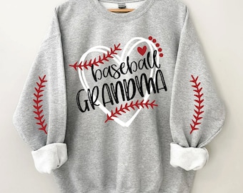 Custom Baseball Grandma Sweatshirt, Baseball Nana Sweatshirt, Baseball Gigi Sweatshirt, Baseball Mimi Sweatshirt, Baseball Mom Sweater