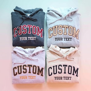 Custom Filled Embroidered Varsity Crewneck, Embroidery Crewneck, Embroidered Sweatshirt, university sweaters, personalized sweatshirt