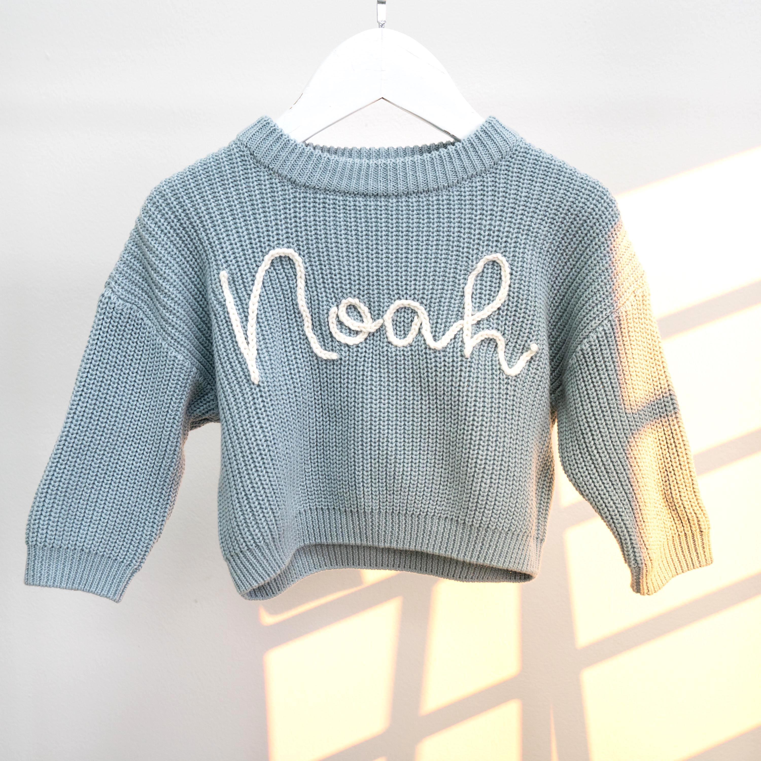 Personalized Baby Name Sweater, Custom Newborn Knit Baby Sweater, Baby Announcement Gifts, Baby Shower Gifts, Name Sweater Baby Boy Girl