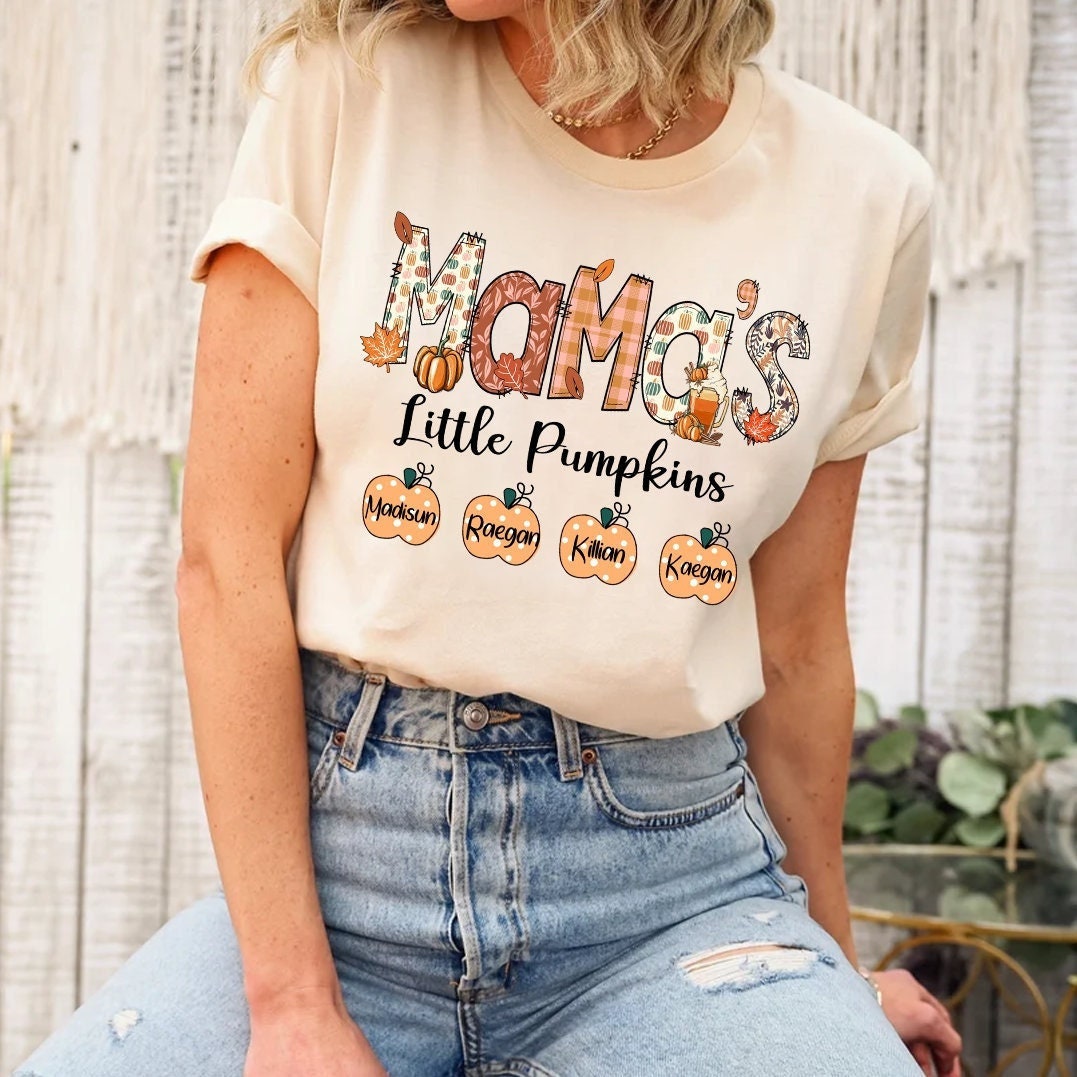 Mama Little Pumpkin Shirt, Custom Nickname Mama Tee for