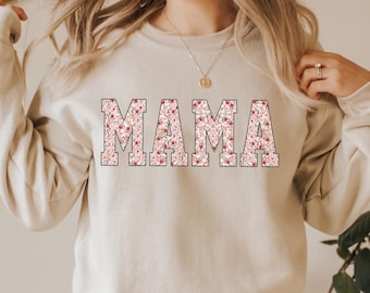 Descargas de diseños PNG de sublimación de flores para el Día de la Madre, PNG floral retro de mamá, diseño digital PNG de mamá, sublimación del Día de la Madre