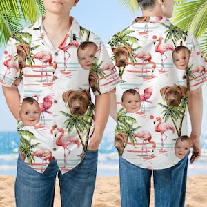 Custom Hawaiian Shirt With Face, Portrait Face Dog Cat Baby Hawaiian Shirt For Men Women, Hawaiian Shirt With Dog, Funny Hawaiian Shirt