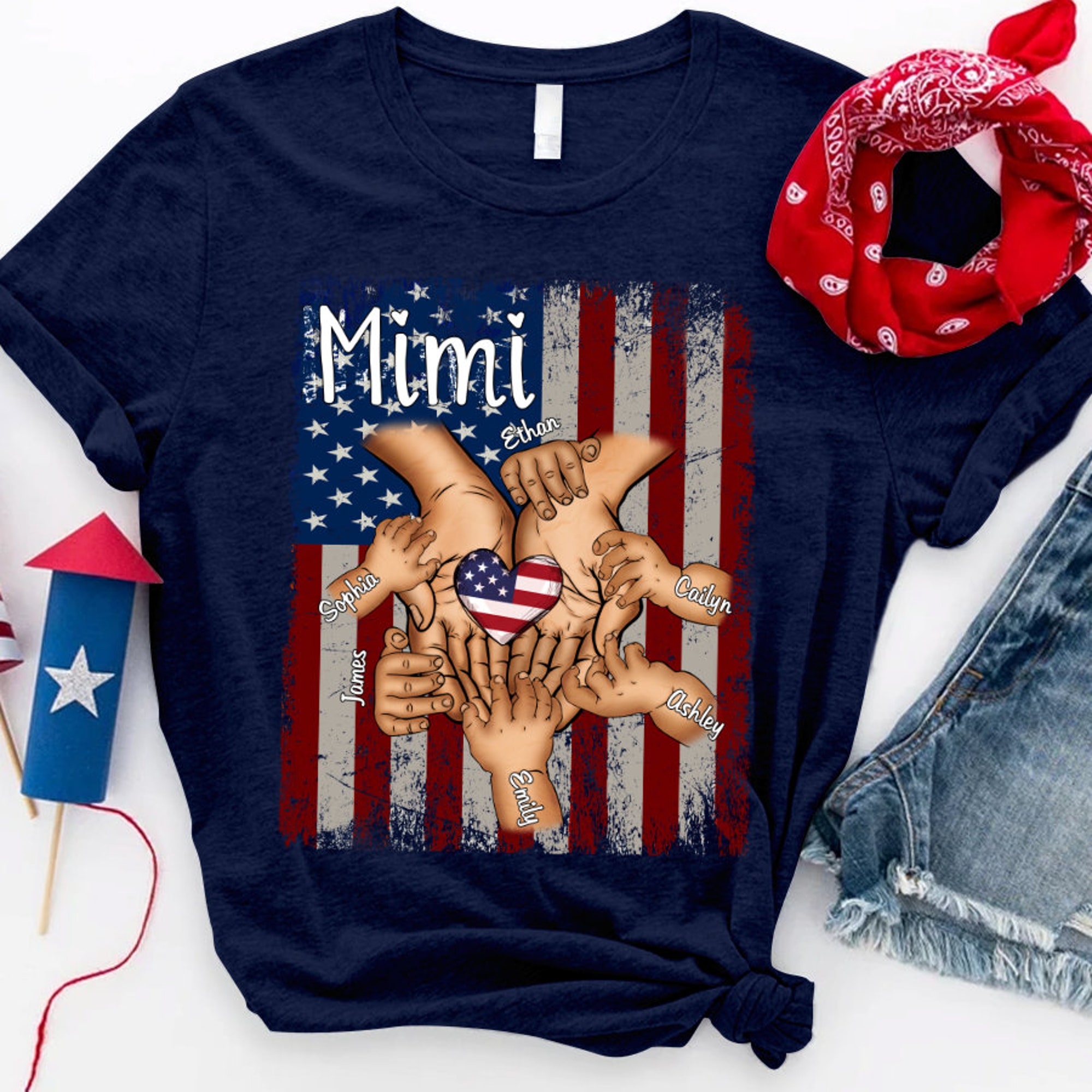 Personalized Grandma Shirt, Custom Mimi With Grandchild Names